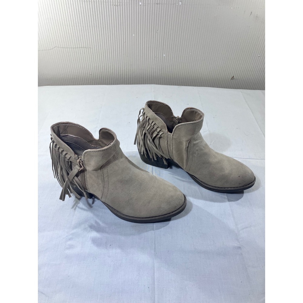 American Eagle Suede Fringe Ankle Boots Taupe Women's Size 7.5 - Picture 4 of 8